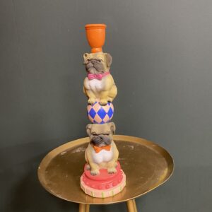 Kandelaar met mopshondjes